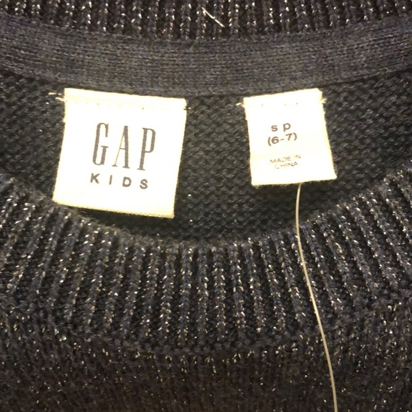 BNWT GAP Kids Navy Blue/Silver Small Sweater - Picture 4 of 10